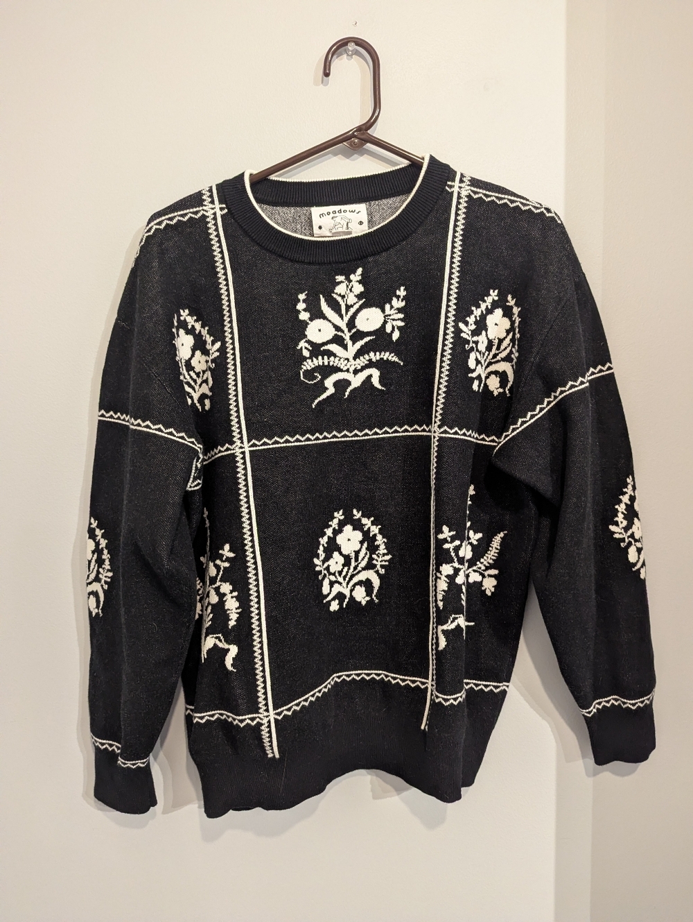 Meadows Floral Cotton Cashmere Sweater